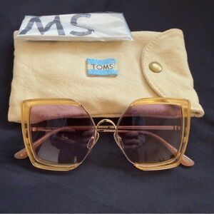 Toms Oversized Square Sunglasses in Amber and Brown